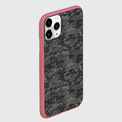 Чехол iPhone 11 Pro матовый Камуфляж AOR-2 серый пиксель, цвет: 3D-малиновый — фото 2