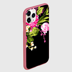 Чехол iPhone 11 Pro матовый Букет цветов, цвет: 3D-малиновый — фото 2