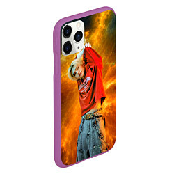 Чехол iPhone 11 Pro матовый Hyunjin Stray Kids space, цвет: 3D-фиолетовый — фото 2