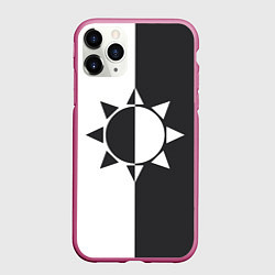Чехол iPhone 11 Pro матовый Черно-белое солнце, цвет: 3D-малиновый