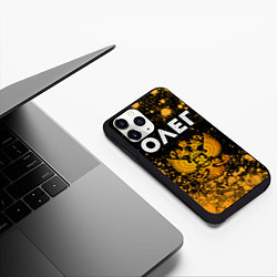 Чехол iPhone 11 Pro матовый Олег и зологой герб РФ, цвет: 3D-черный — фото 2