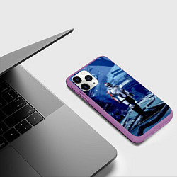 Чехол iPhone 11 Pro матовый Mass Effect 2 - место гибели Нормандии, цвет: 3D-фиолетовый — фото 2