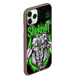 Чехол iPhone 11 Pro матовый Slipknot зеленый козел, цвет: 3D-коричневый — фото 2