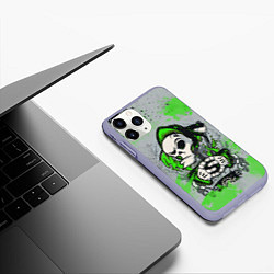 Чехол iPhone 11 Pro матовый Slipknot скелет green, цвет: 3D-светло-сиреневый — фото 2