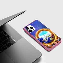 Чехол iPhone 11 Pro матовый Соник в кино, цвет: 3D-малиновый — фото 2
