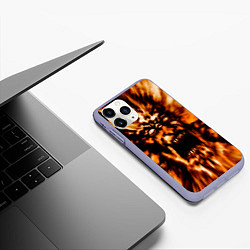Чехол iPhone 11 Pro матовый Fire demon scream, цвет: 3D-светло-сиреневый — фото 2