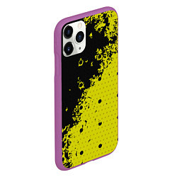 Чехол iPhone 11 Pro матовый Black & Yellow, цвет: 3D-фиолетовый — фото 2