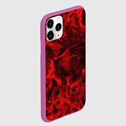 Чехол iPhone 11 Pro матовый Красные кляксы, цвет: 3D-фиолетовый — фото 2
