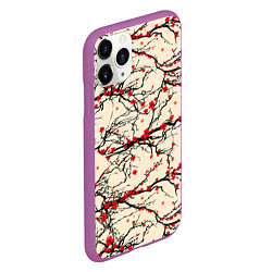 Чехол iPhone 11 Pro матовый Sakura flowers, цвет: 3D-фиолетовый — фото 2