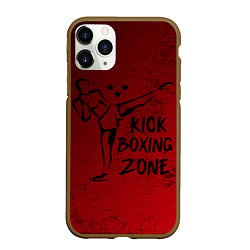 Чехол iPhone 11 Pro матовый Зона Кикбоксинга, цвет: 3D-коричневый