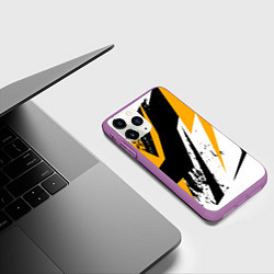 Чехол iPhone 11 Pro матовый Гоночная абстракция, цвет: 3D-фиолетовый — фото 2