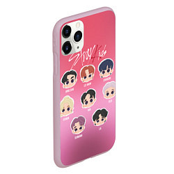 Чехол iPhone 11 Pro матовый Chibi Stray Kids, цвет: 3D-розовый — фото 2