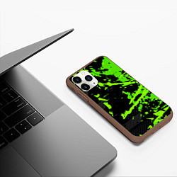 Чехол iPhone 11 Pro матовый Black & Green, цвет: 3D-коричневый — фото 2