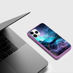 Чехол iPhone 11 Pro матовый Спящий космос, цвет: 3D-фиолетовый — фото 2