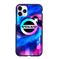 Чехол iPhone 11 Pro матовый Volvo неоновый космос, цвет: 3D-черный