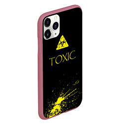 Чехол iPhone 11 Pro матовый TOXIC - Биологическая опасность, цвет: 3D-малиновый — фото 2