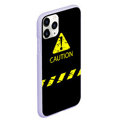 Чехол iPhone 11 Pro матовый CAUTION - Осторожно опасность, цвет: 3D-светло-сиреневый — фото 2