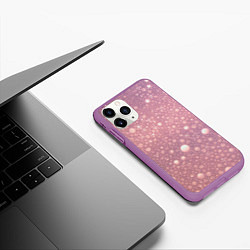 Чехол iPhone 11 Pro матовый Pink bubbles, цвет: 3D-фиолетовый — фото 2
