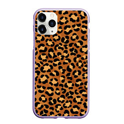 Чехол iPhone 11 Pro матовый Леопардовый цвет, цвет: 3D-светло-сиреневый