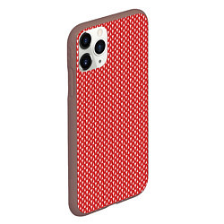 Чехол iPhone 11 Pro матовый Вязанное полотно - Красное, цвет: 3D-коричневый — фото 2