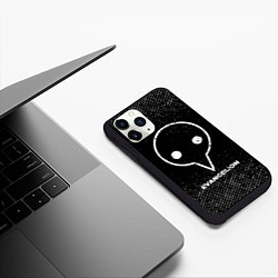 Чехол iPhone 11 Pro матовый Evangelion с потертостями на темном фоне, цвет: 3D-черный — фото 2