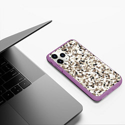 Чехол iPhone 11 Pro матовый Камуфляж зима мелкий, цвет: 3D-фиолетовый — фото 2