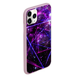 Чехол iPhone 11 Pro матовый Triangle space - Neon - Geometry, цвет: 3D-розовый — фото 2