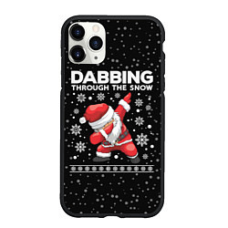 Чехол iPhone 11 Pro матовый Santa dabbing, through the snow, цвет: 3D-черный