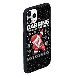 Чехол iPhone 11 Pro матовый Santa dabbing, through the snow, цвет: 3D-черный — фото 2