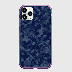 Чехол iPhone 11 Pro матовый Сизый камуфляж, цвет: 3D-фиолетовый