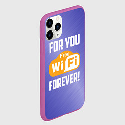 Чехол iPhone 11 Pro матовый Бесплатный Wi-Fi навсегда, цвет: 3D-фиолетовый — фото 2
