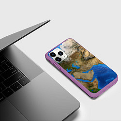 Чехол iPhone 11 Pro матовый Земля с высоты, цвет: 3D-фиолетовый — фото 2