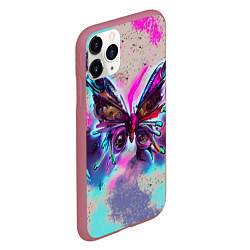 Чехол iPhone 11 Pro матовый Бабочка в стиле стимпанк, цвет: 3D-малиновый — фото 2