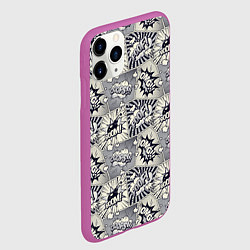 Чехол iPhone 11 Pro матовый Комикс надписи, цвет: 3D-фиолетовый — фото 2