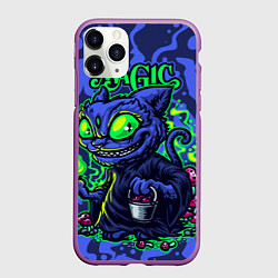 Чехол iPhone 11 Pro матовый Волшебный котейка, цвет: 3D-фиолетовый