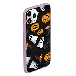 Чехол iPhone 11 Pro матовый Halloween 31 окт, цвет: 3D-сиреневый — фото 2