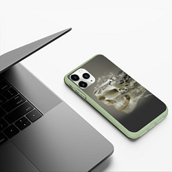 Чехол iPhone 11 Pro матовый Vanguard skull - destroyed, цвет: 3D-салатовый — фото 2