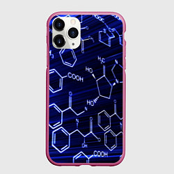 Чехол iPhone 11 Pro матовый Графическая химия, цвет: 3D-малиновый
