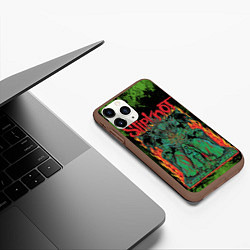 Чехол iPhone 11 Pro матовый Slipknot green satan, цвет: 3D-коричневый — фото 2