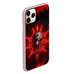 Чехол iPhone 11 Pro матовый Slipknot red satan star, цвет: 3D-розовый — фото 2