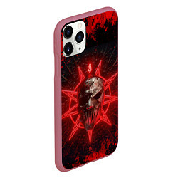 Чехол iPhone 11 Pro матовый Slipknot red satan star, цвет: 3D-малиновый — фото 2