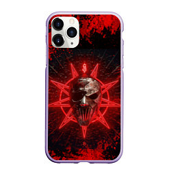 Чехол iPhone 11 Pro матовый Slipknot red satan star, цвет: 3D-светло-сиреневый