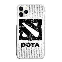 Чехол iPhone 11 Pro матовый Dota с потертостями на светлом фоне, цвет: 3D-белый