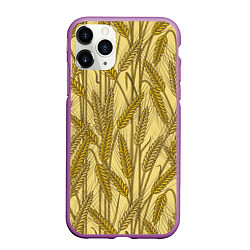 Чехол iPhone 11 Pro матовый Винтажные колоски пшеницы, цвет: 3D-фиолетовый