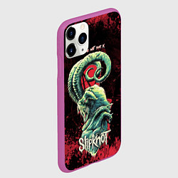 Чехол iPhone 11 Pro матовый Slipknot - козел, цвет: 3D-фиолетовый — фото 2