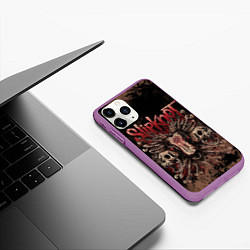 Чехол iPhone 11 Pro матовый Slipknot skull, цвет: 3D-фиолетовый — фото 2