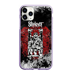 Чехол iPhone 11 Pro матовый Slipknot скелет, цвет: 3D-светло-сиреневый