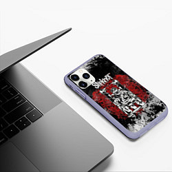 Чехол iPhone 11 Pro матовый Slipknot скелет, цвет: 3D-светло-сиреневый — фото 2