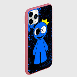 Чехол iPhone 11 Pro матовый Радужные друзья Синий - брызги краски, цвет: 3D-малиновый — фото 2