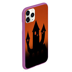Чехол iPhone 11 Pro матовый Halloween - замок ведьм, цвет: 3D-фиолетовый — фото 2
